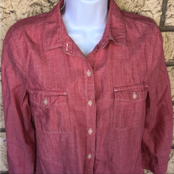 Old navy button up light pink Top Western Size Small - Picture 7 of 11